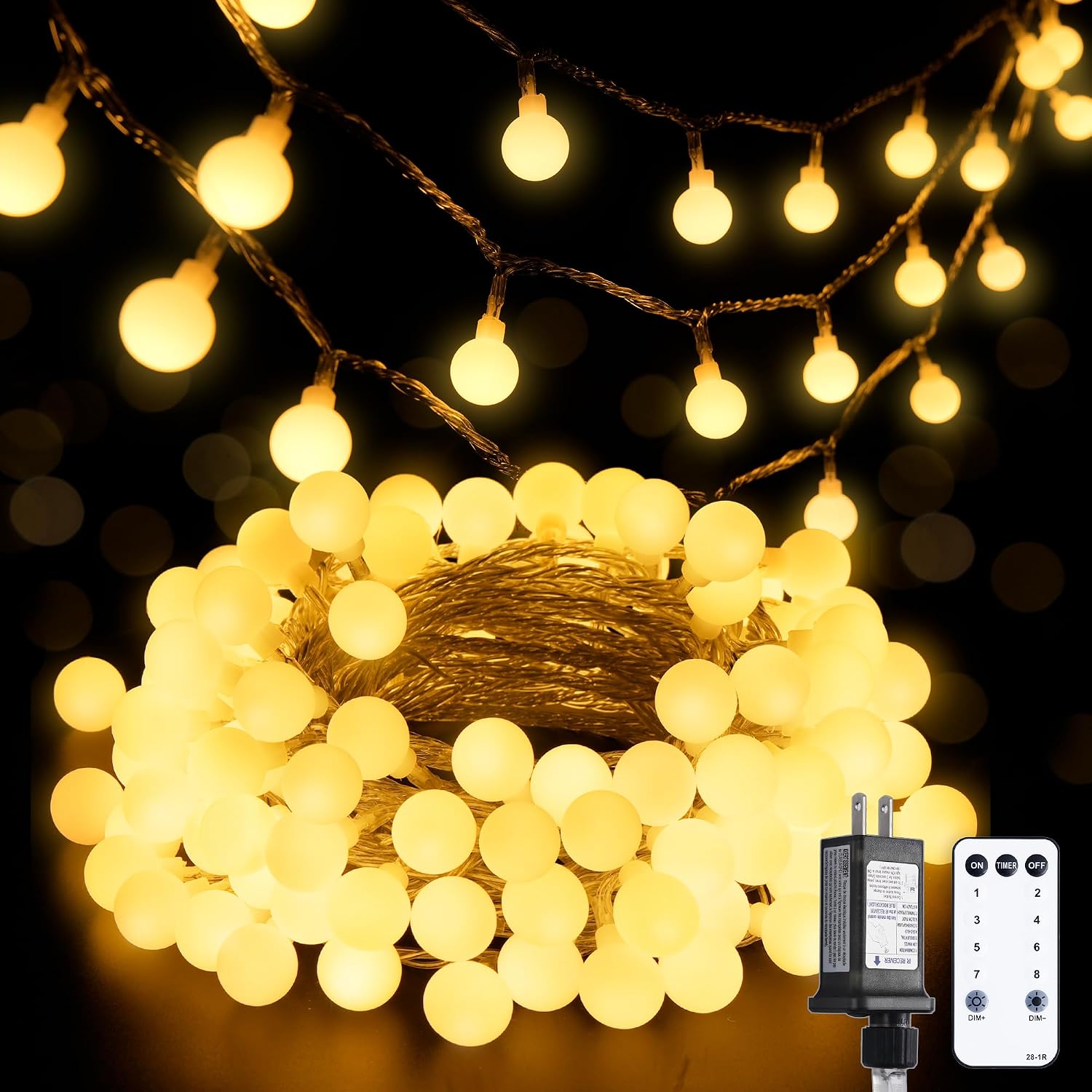 33ft 100 LED Globe Fairy Lights for Indoor Bedroom Use