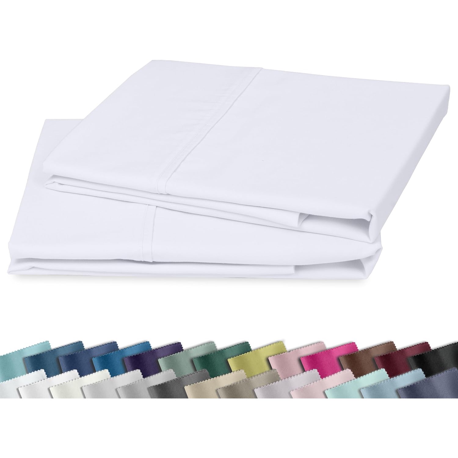 100% Cotton Sateen Pillowcase Set, 2 Standard Size
