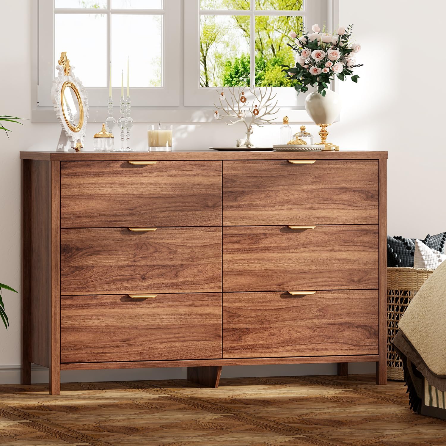 6-Drawer Bedroom Dresser, 47.2"